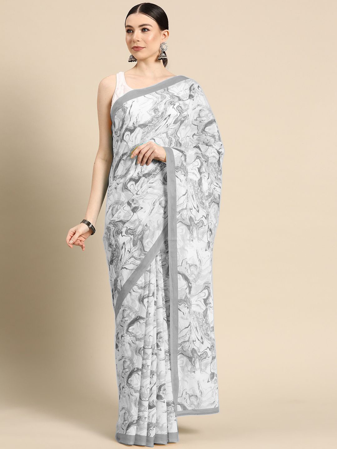 

BUTA BUTI Pure Cotton Saree, Grey