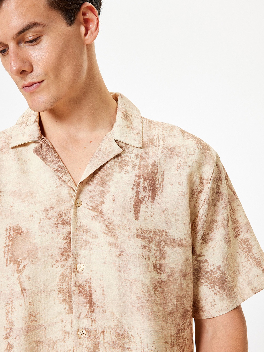 

Koton Men Opaque Printed Casual Shirt, Beige