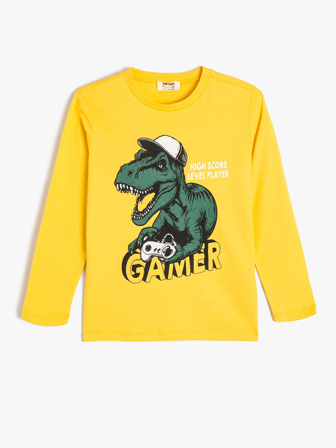 

Koton Boys Graphic Printed Round Neck Cotton T-Shirt, Yellow