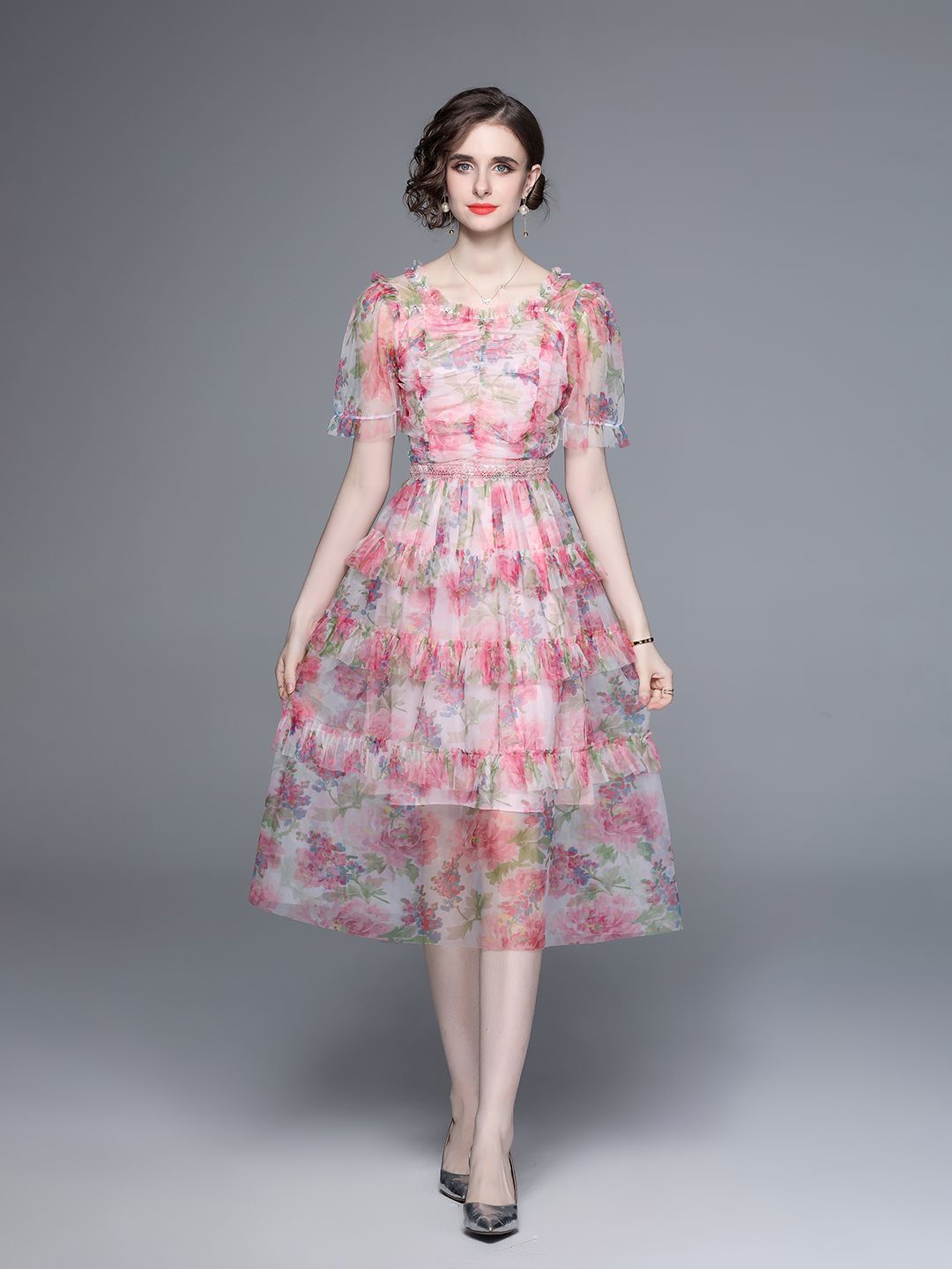 

JC Collection Floral Print Fit & Flare Midi Dress, Multi