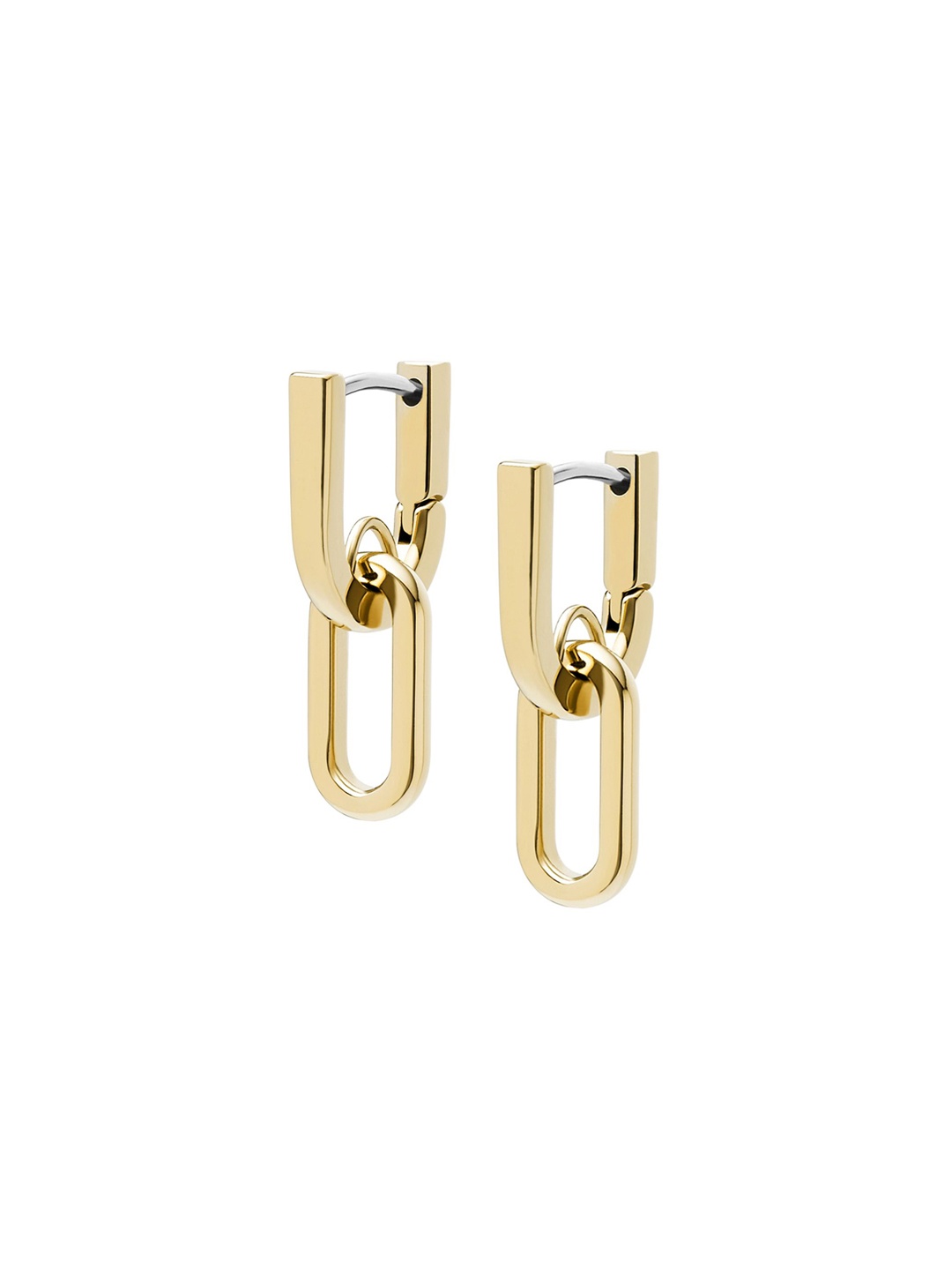 

Fossil Contemporary Drop Earrings, Gold