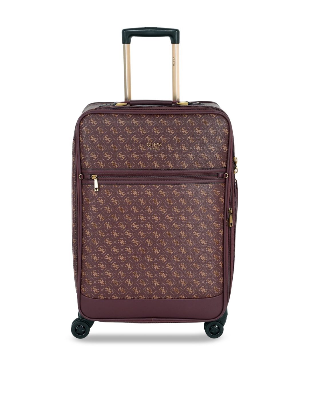 

GUESS Printed Soft Suitcase Trolley Bag, Maroon