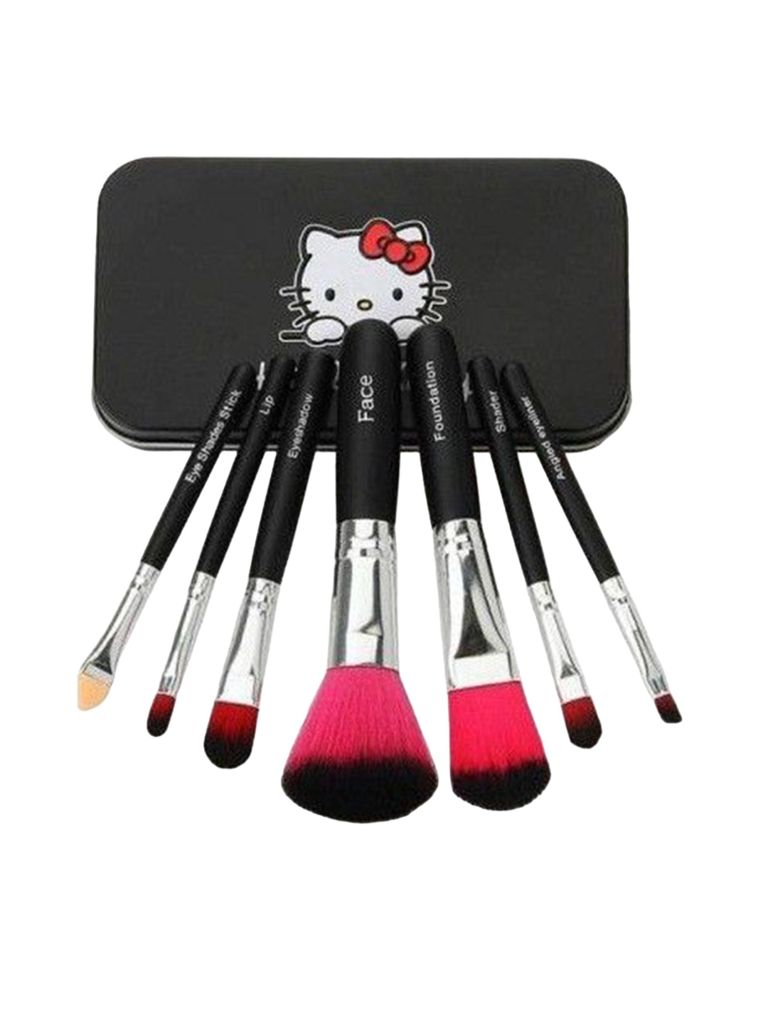 

Yoana Set Of 7 Beauty Authentic Hello Kitty Mini Brushes, Black