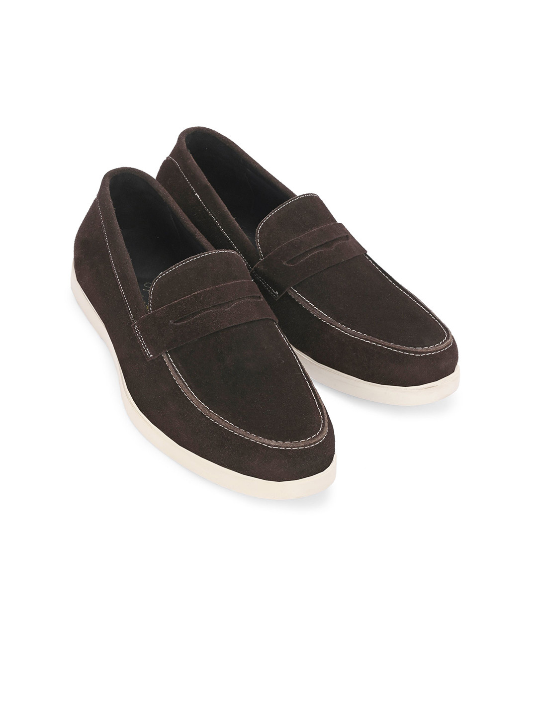

Harrykson London Men Colourblocked Suede Loafers, Coffee brown