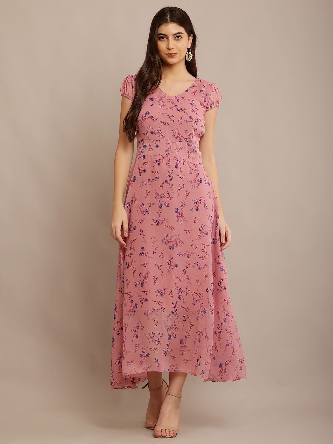 

Raabta Fashion Floral Print Georgette Maxi Dress, Multi