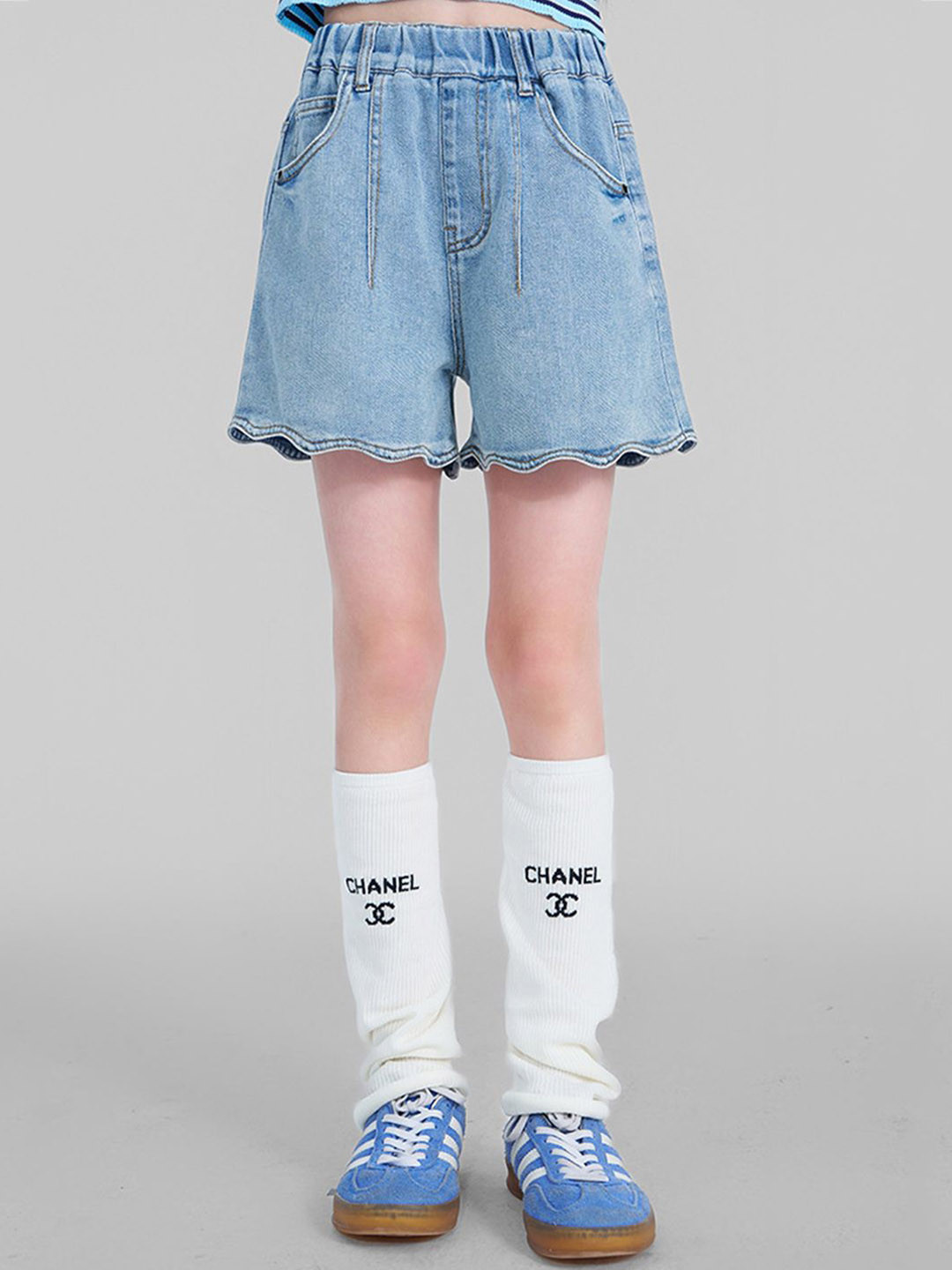 

INCLUD Girls Mid-Rise Shorts, Blue