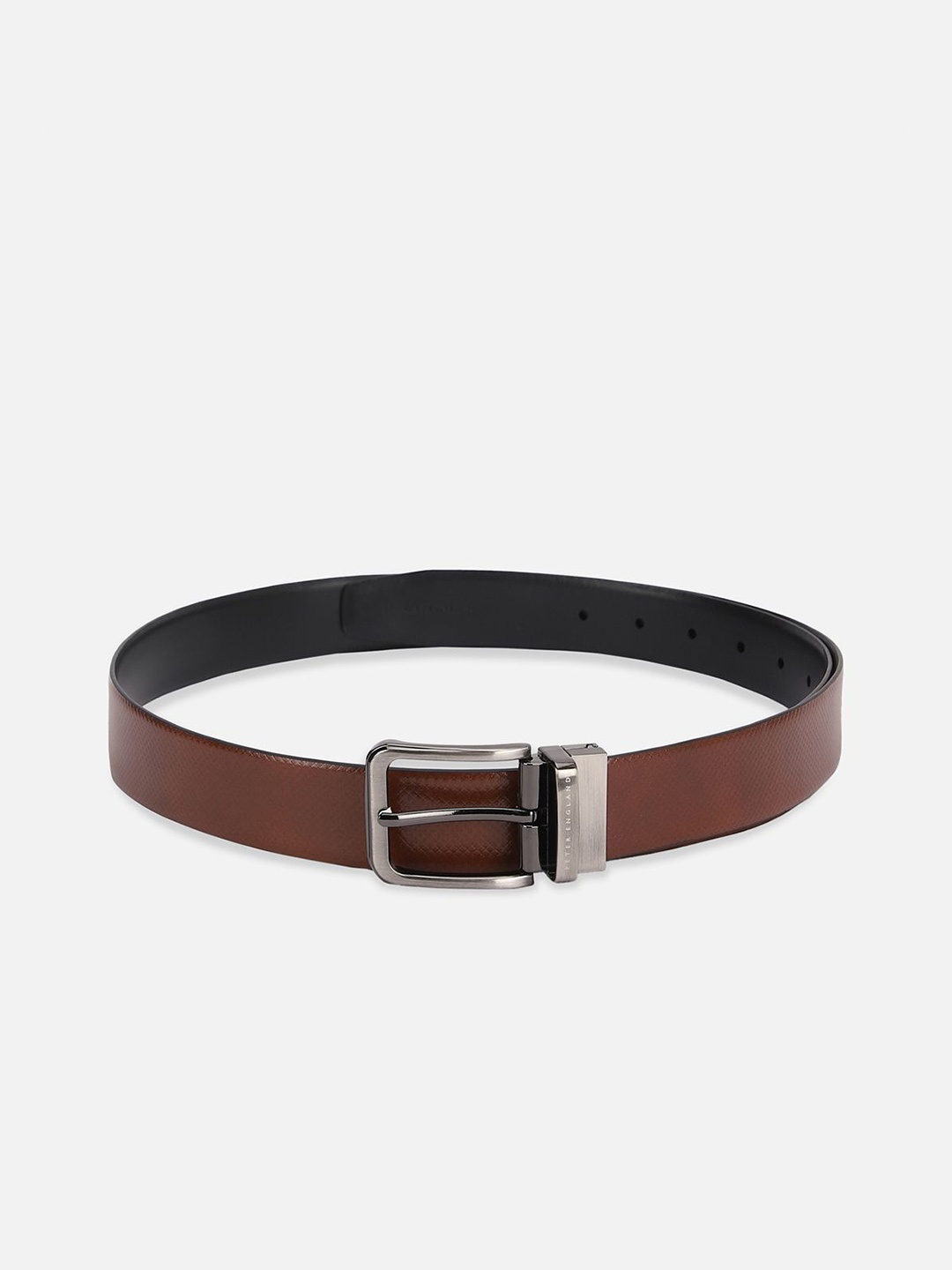 

Peter England Men Tang Closure Textured Reversible Formal Belt, Brown