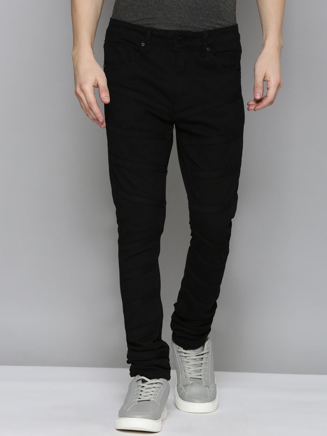 

WAIMEA Men Comfort Skinny Fit Stretchable Jeans, Black