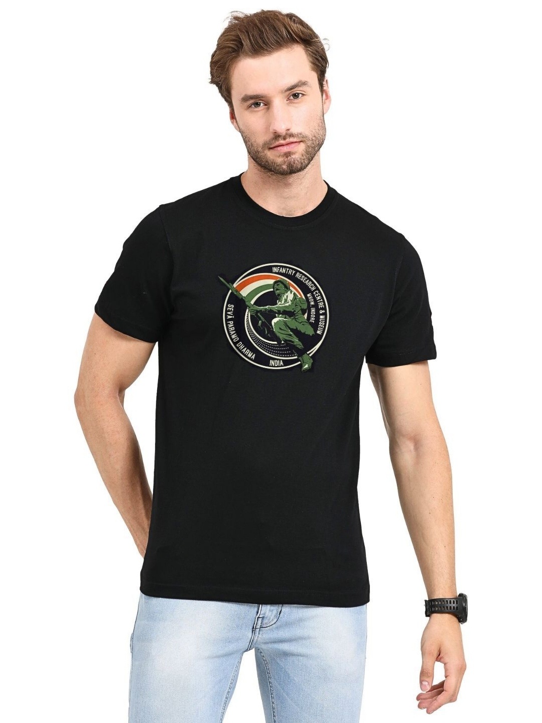 

Ascend 47 Unisex Graphic Printed Round Neck Cotton Oversized T-Shirt, Black