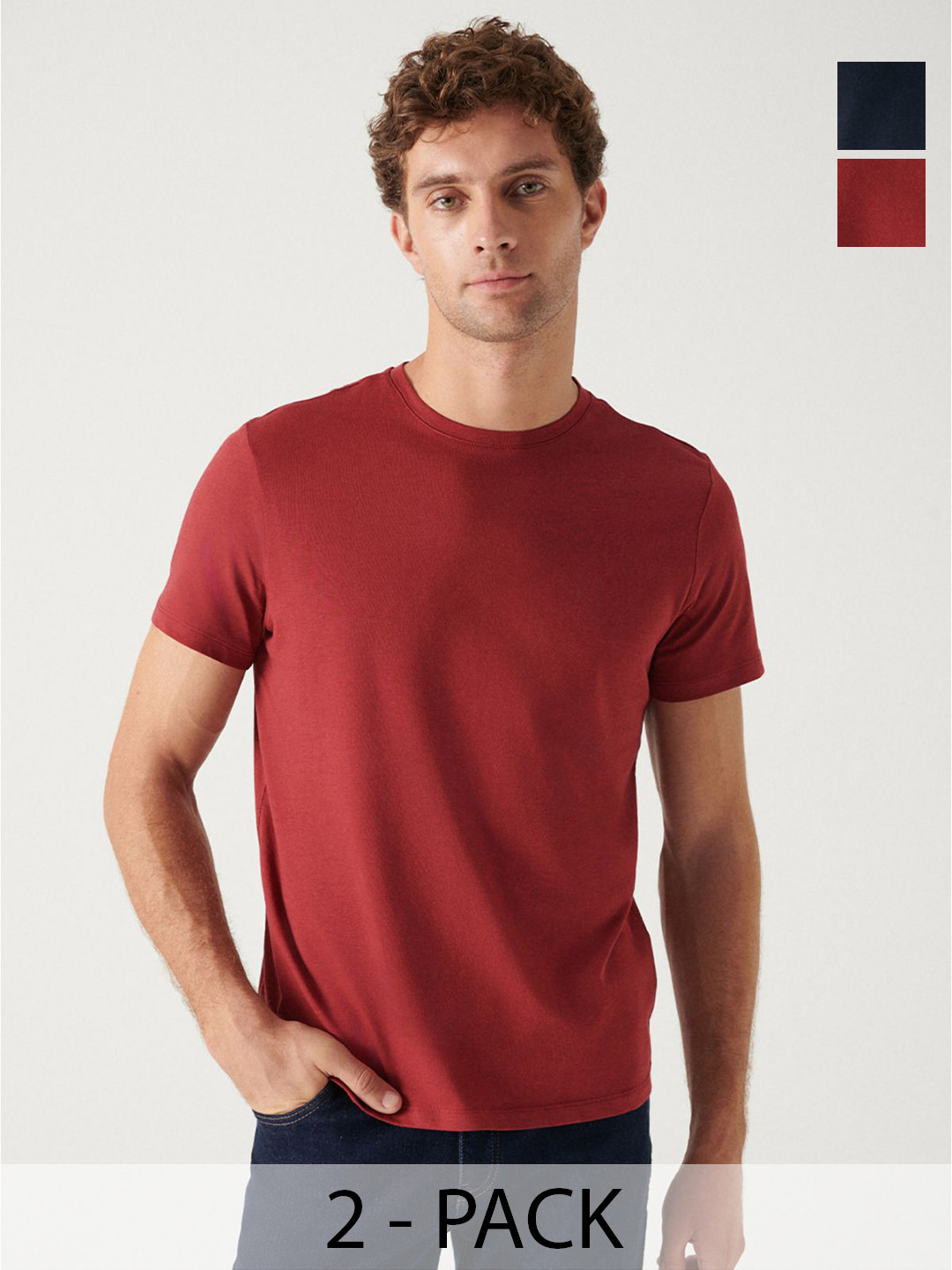

AVVA Men V-Neck Raw Edge T-shirt, Na