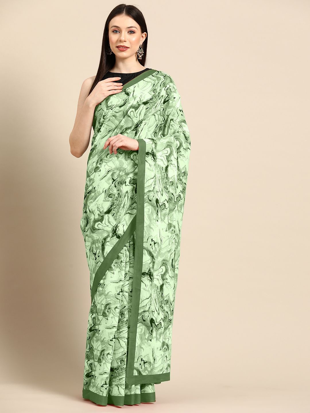 

BUTA BUTI Pure Cotton Saree, Green