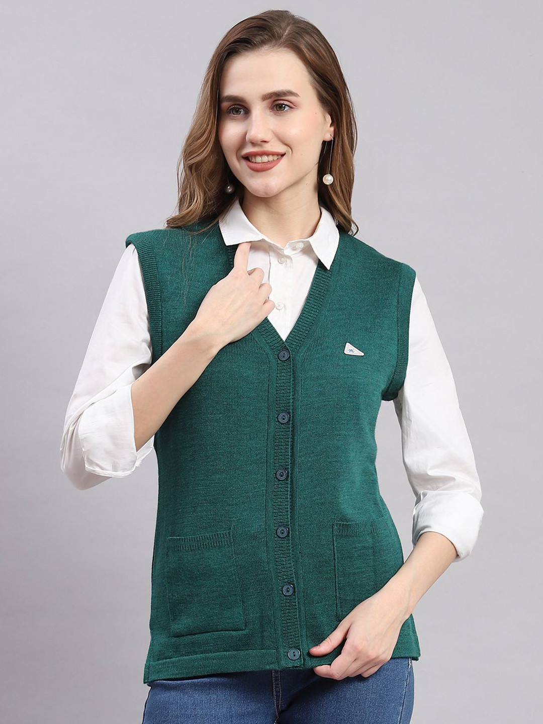 

Monte Carlo Women Woollen Cardigan, Green