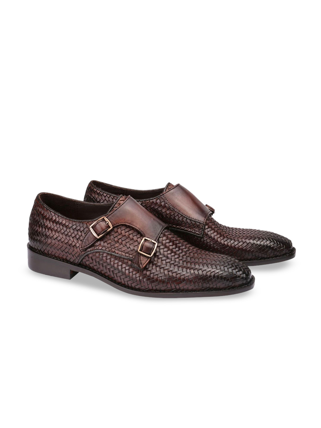 

Harrykson London Men Leather Formal Monk Shoes, Brown