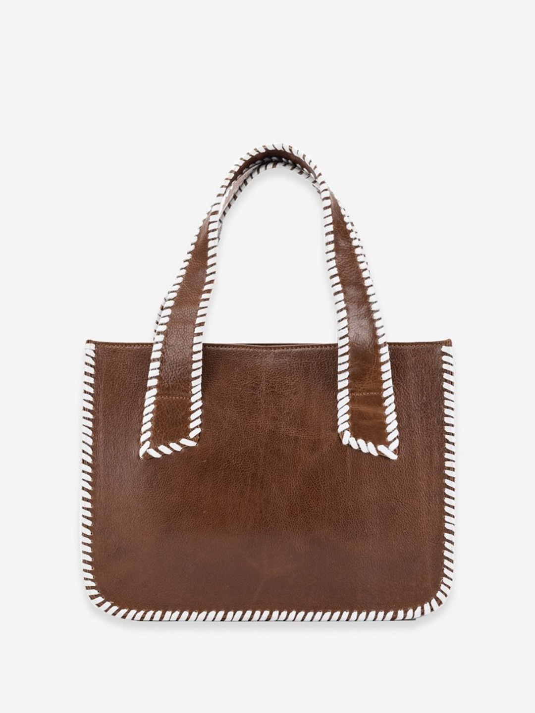 

Abelardo De Moda Striped Leather Structured Handheld Bag, Brown
