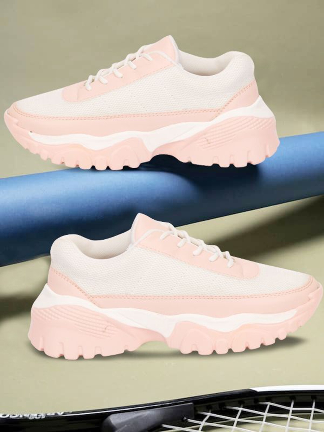 

AROOM Women Woven Design Sneakers, Pink