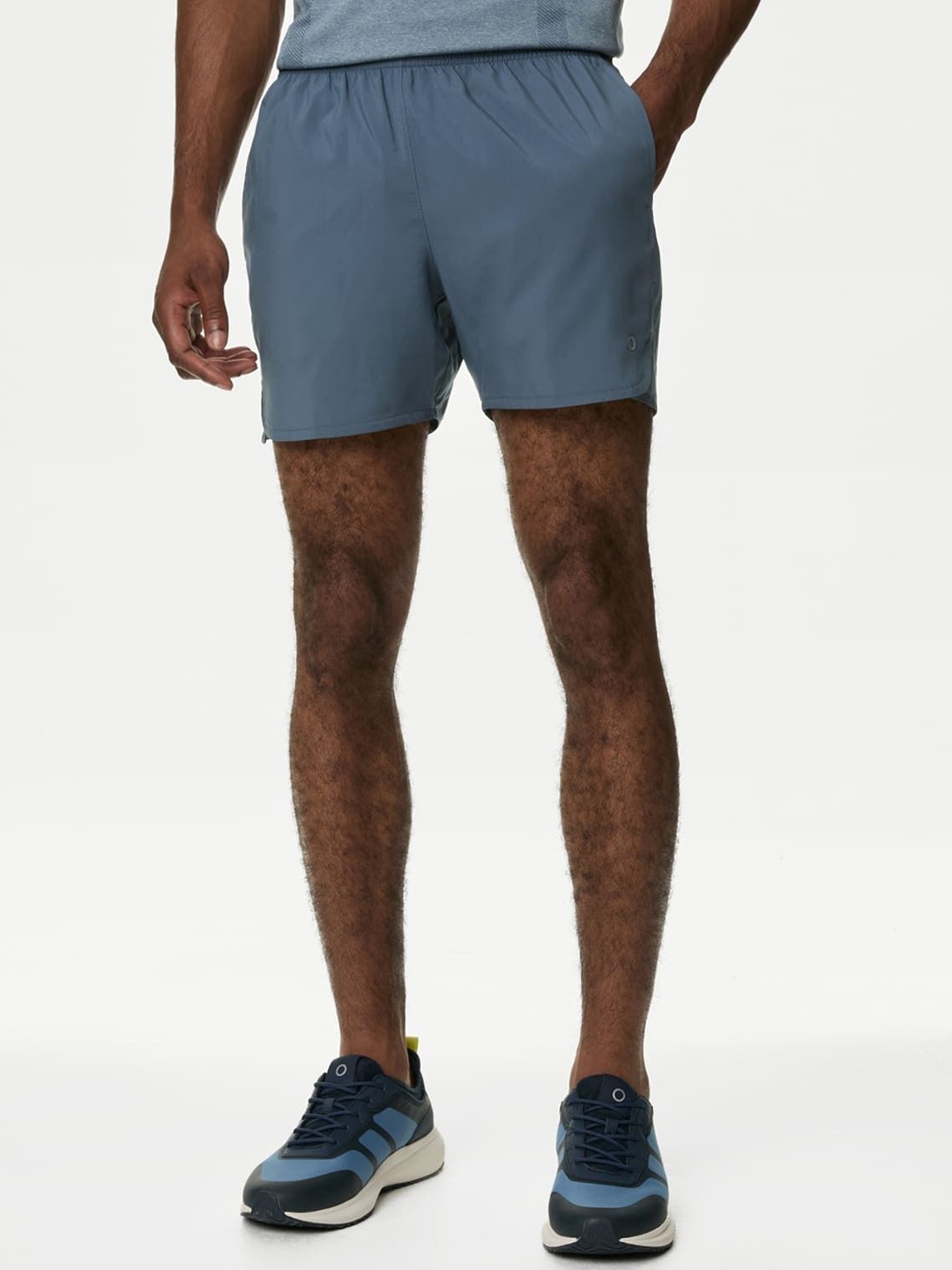 

Marks & Spencer Printed Mid-Rise Sports Shorts, Blue