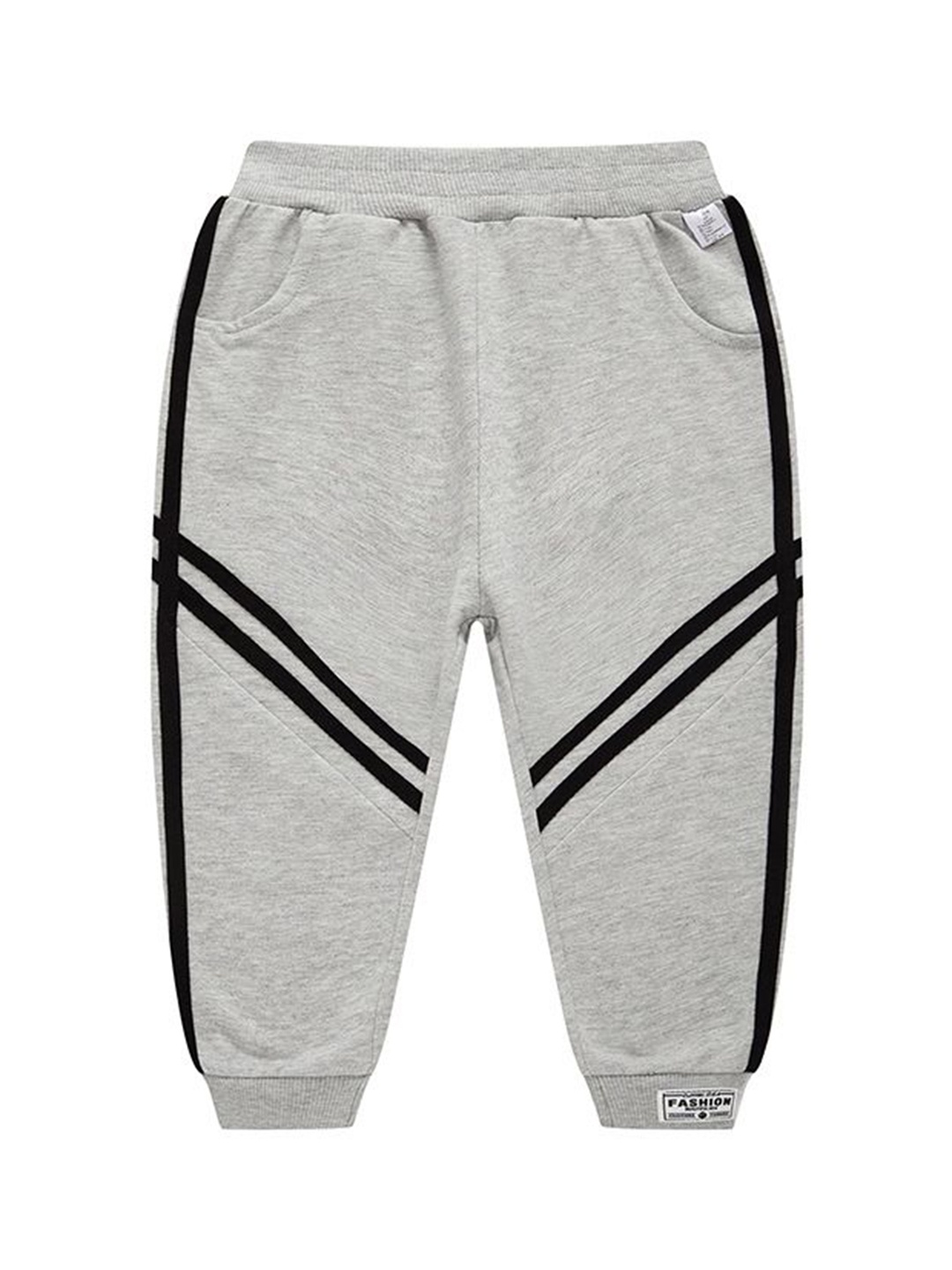 

StyleCast Kids Striped Cotton Mid Rise Joggers, Grey