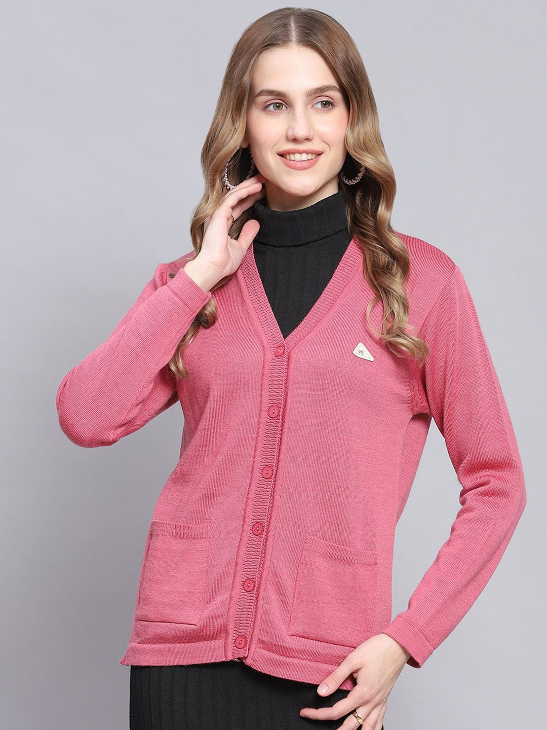 

Monte Carlo Women Woollen Cardigan, Pink