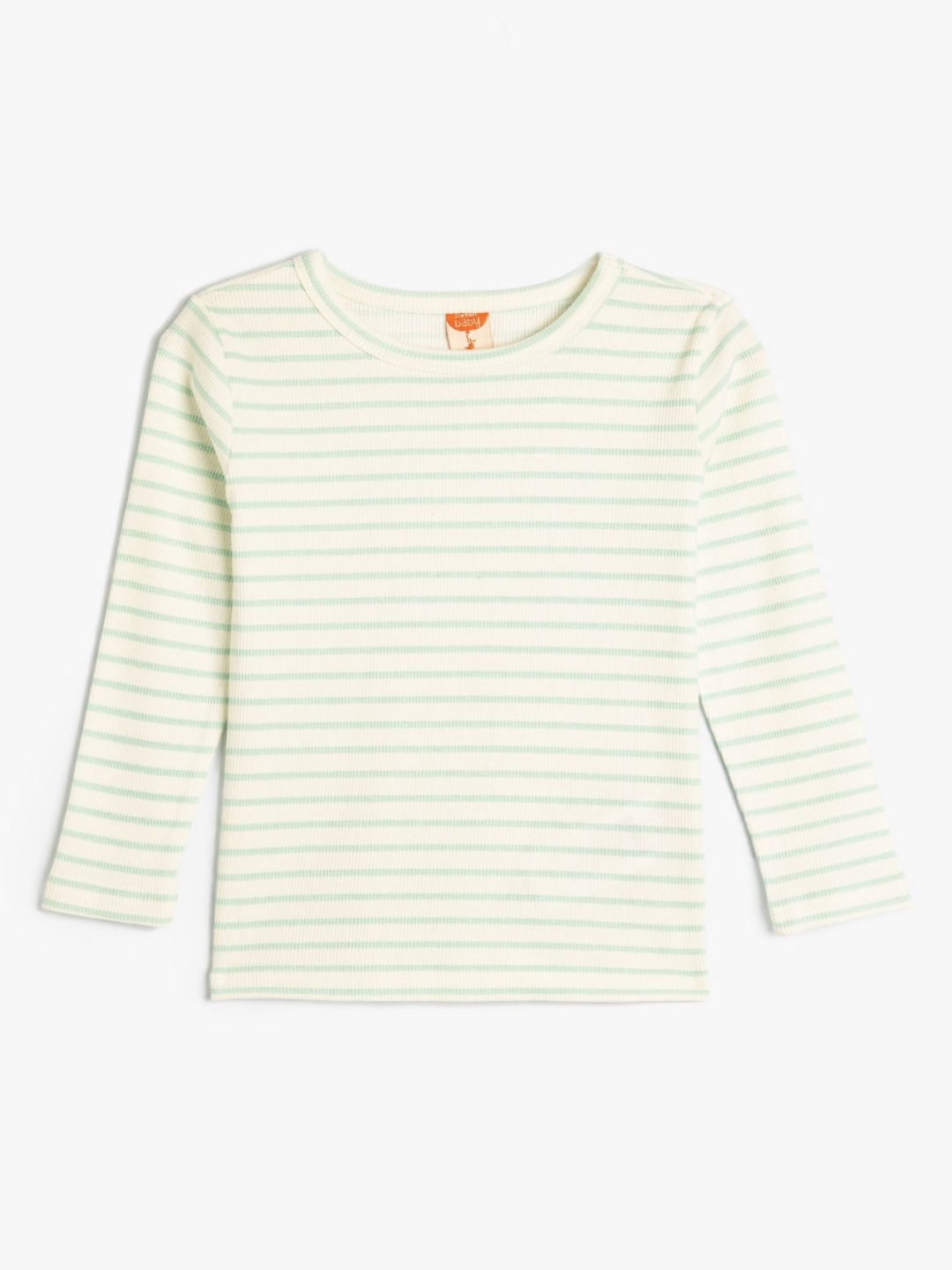 

Koton Girls Striped Round Neck Cotton T-Shirt, White