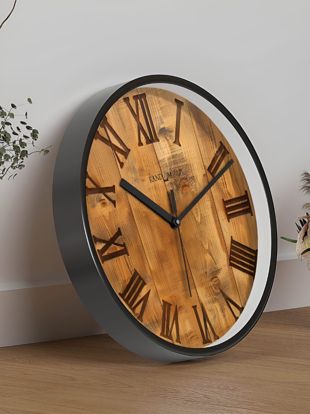 

RANDOM Printed Round Shaped Sweep Silent Movement Contemporary Wall Clock, Black