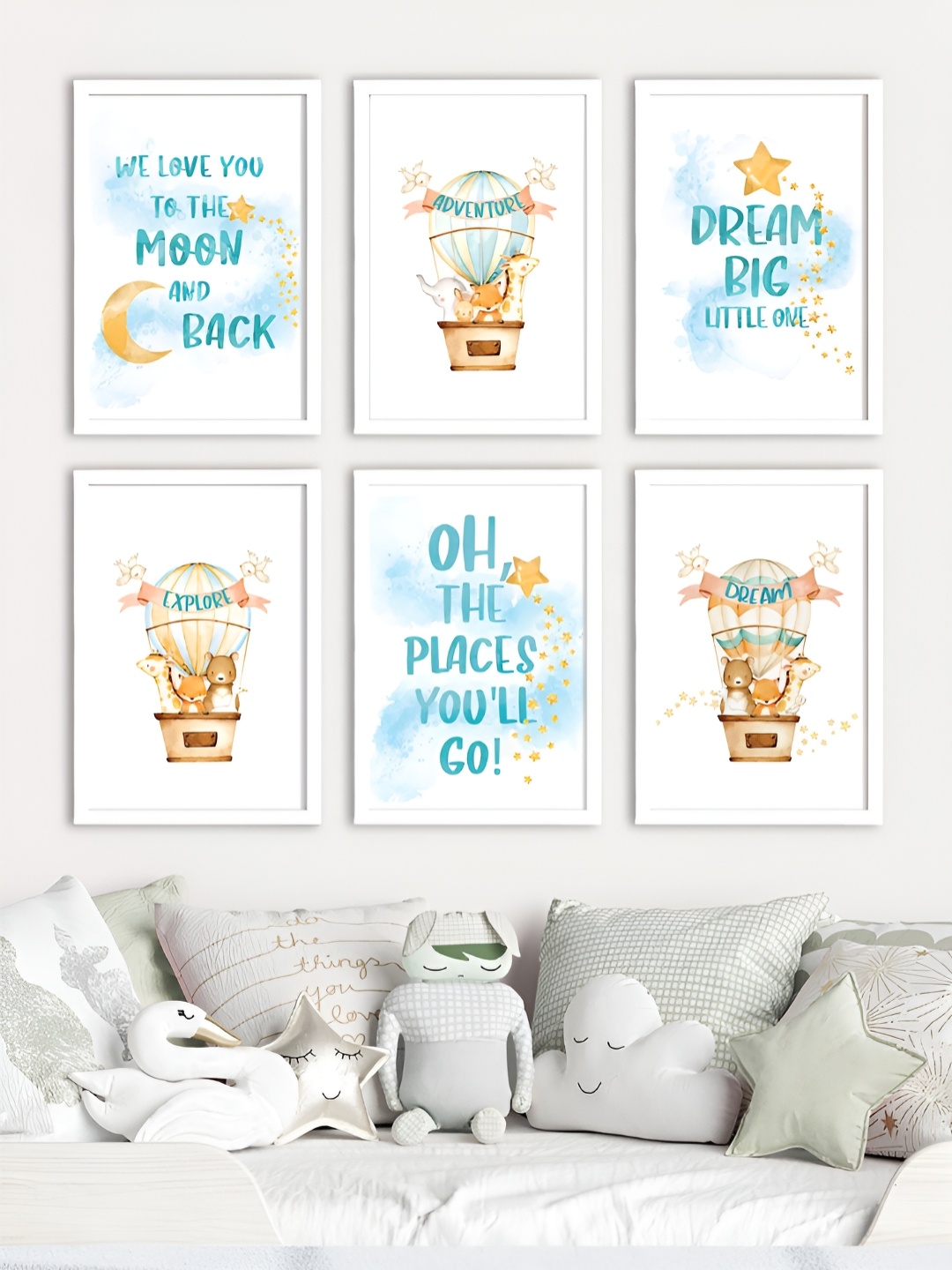

My Kids Wall White & Blue 6 Pieces Other Wall Art