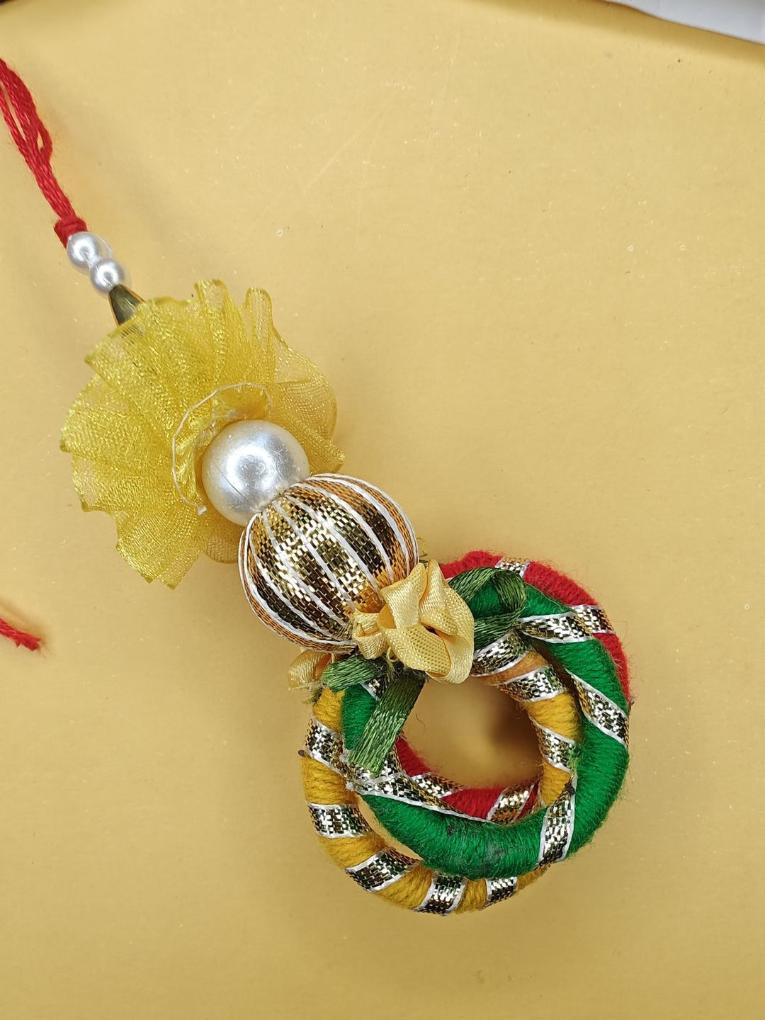

NVR Beaded Lumba Rakhi With Roli Chawal, Green