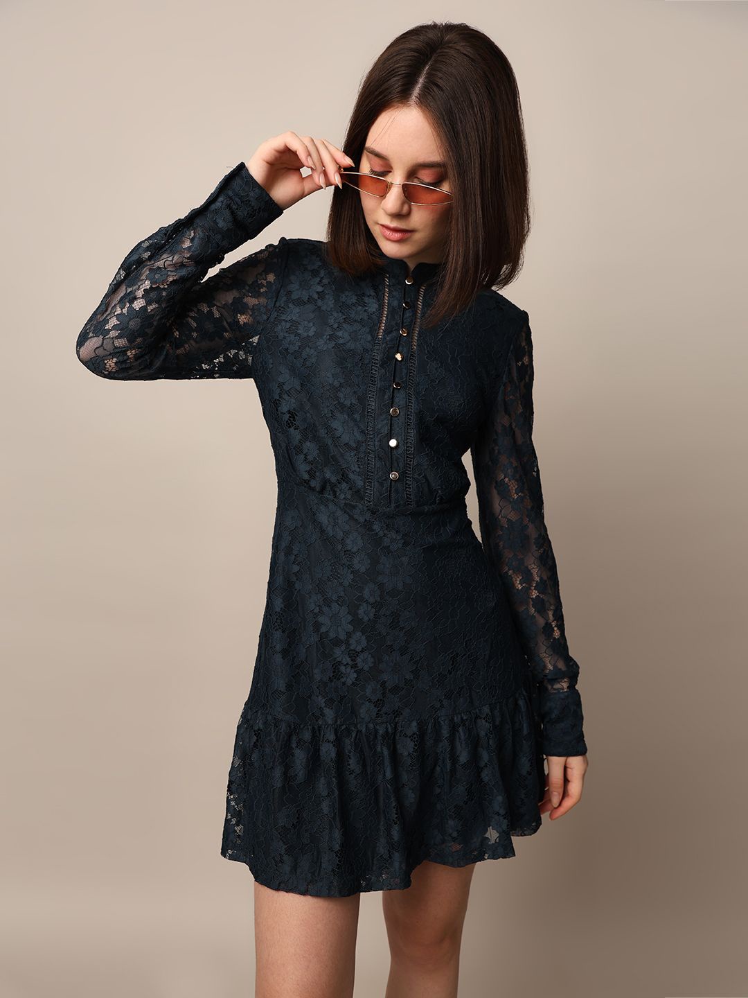 

ONLY Lace A-Line Dress, Blue