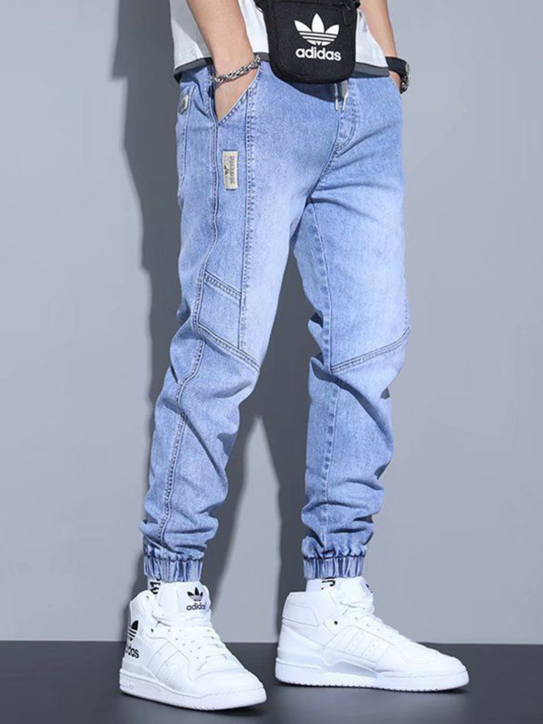

StyleCast Men Jogger Cotton Heavy Fade Stretchable Jeans, Blue