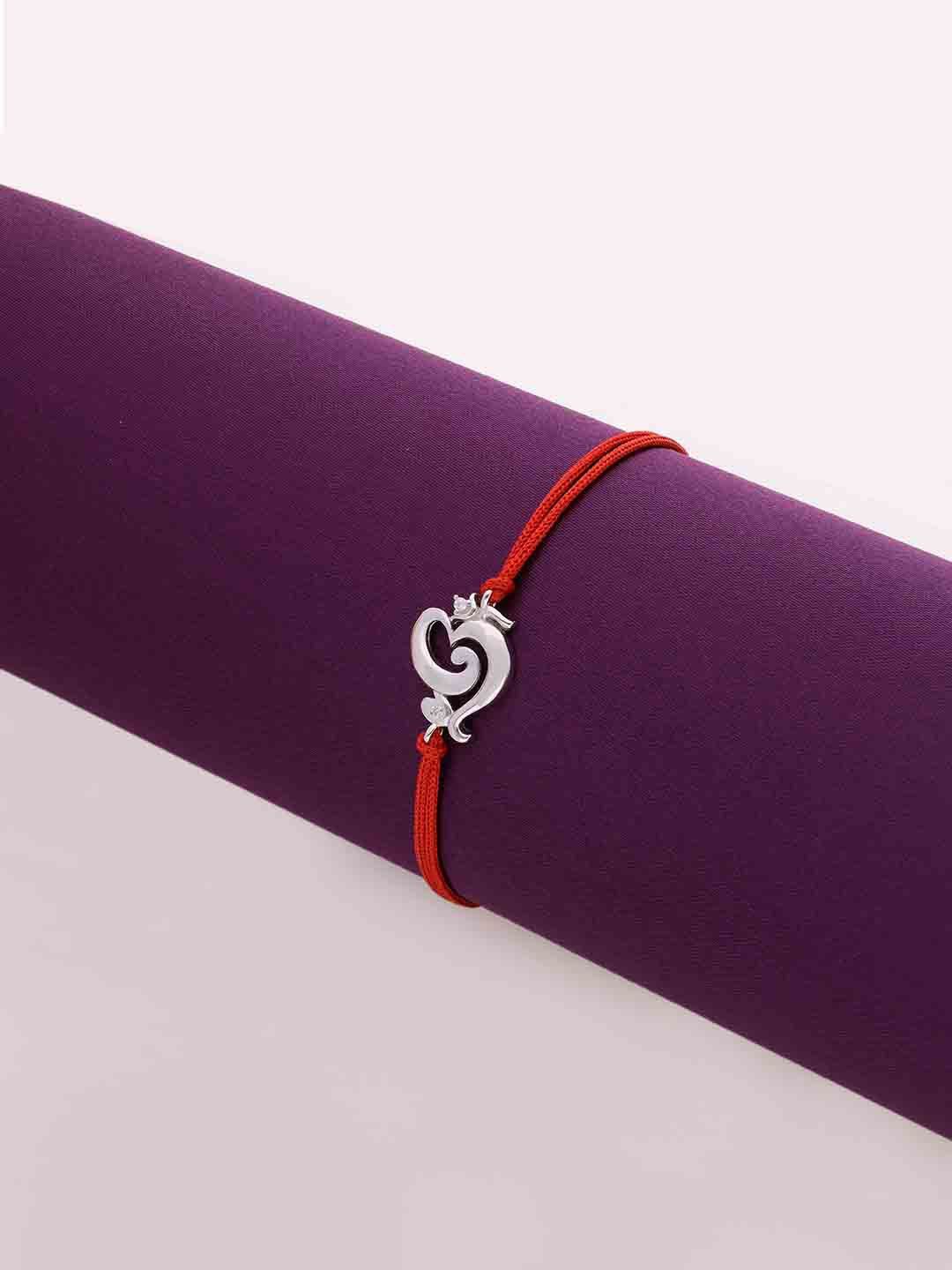 

KAI JEWEL Sterling Silver Lord Ganesha Om Thread Rakhi