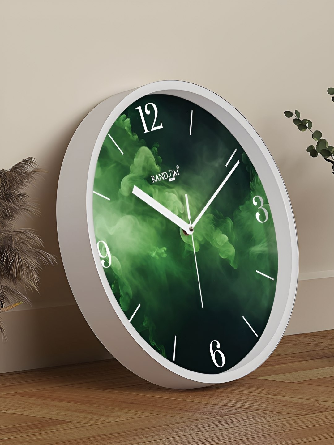 

RANDOM Printed Round Shaped Sweep Silent Movement Contemporary Wall Clock, White