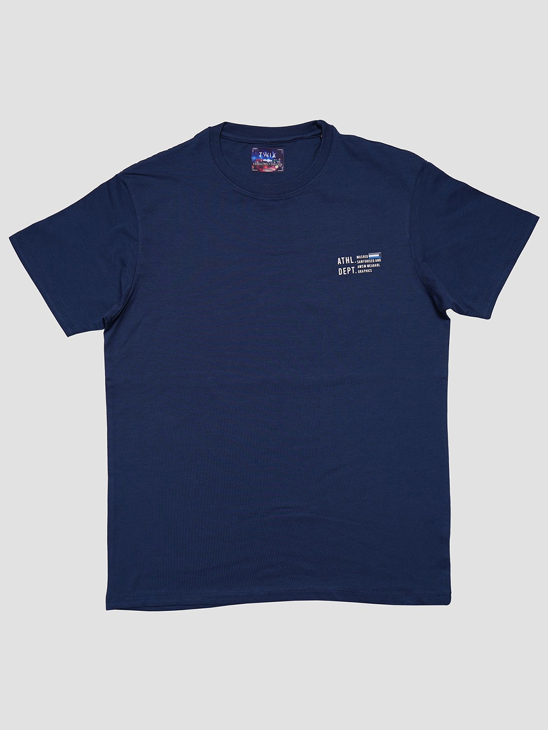 

TWIX Boys Solid Round Neck Cotton T-Shirt, Blue