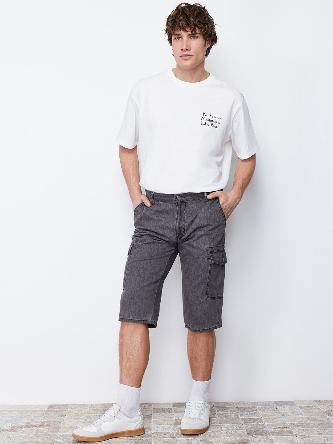 

Trendyol Men Cotton Shorts, Na