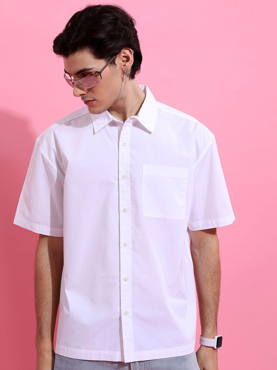 

HIGHLANDER Men Opaque Casual Shirt, White