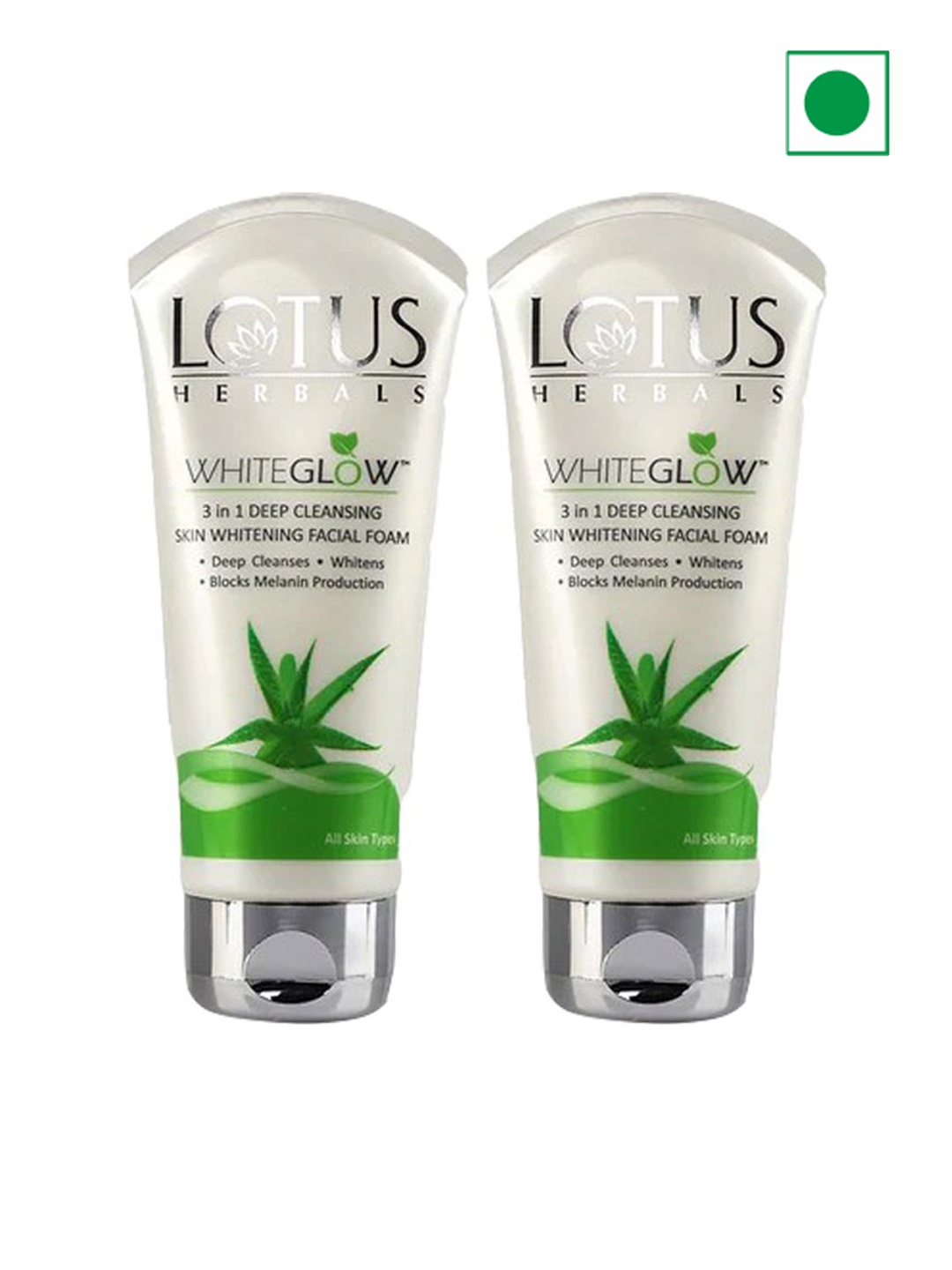 

Lotus Herbals White Glow Set Of 2 Whitening Facial Foam With Aloevera-100g Each