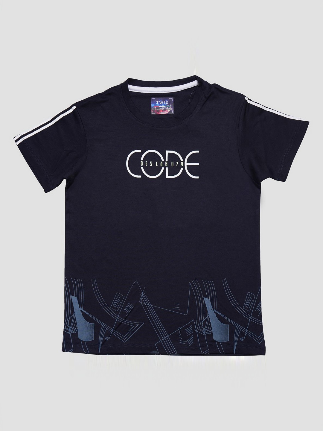 

TWIX Boys Typography Printed Round Neck Cotton T-Shirt, Navy blue