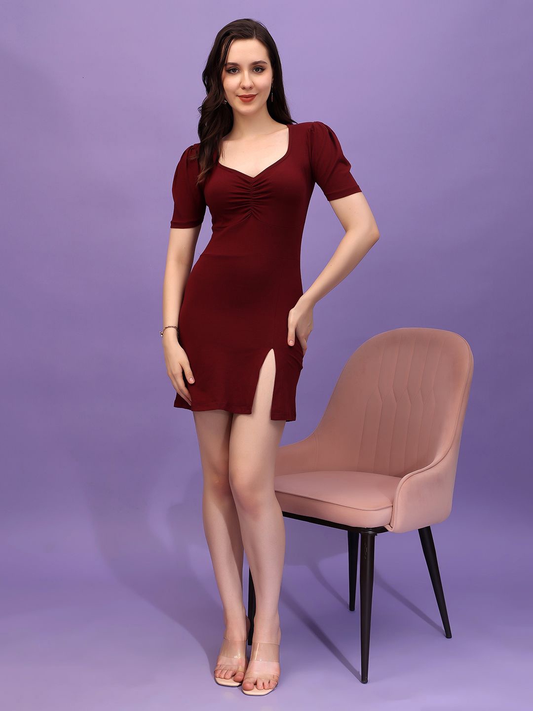 

BAESD Bodycon Mini Dress, Maroon