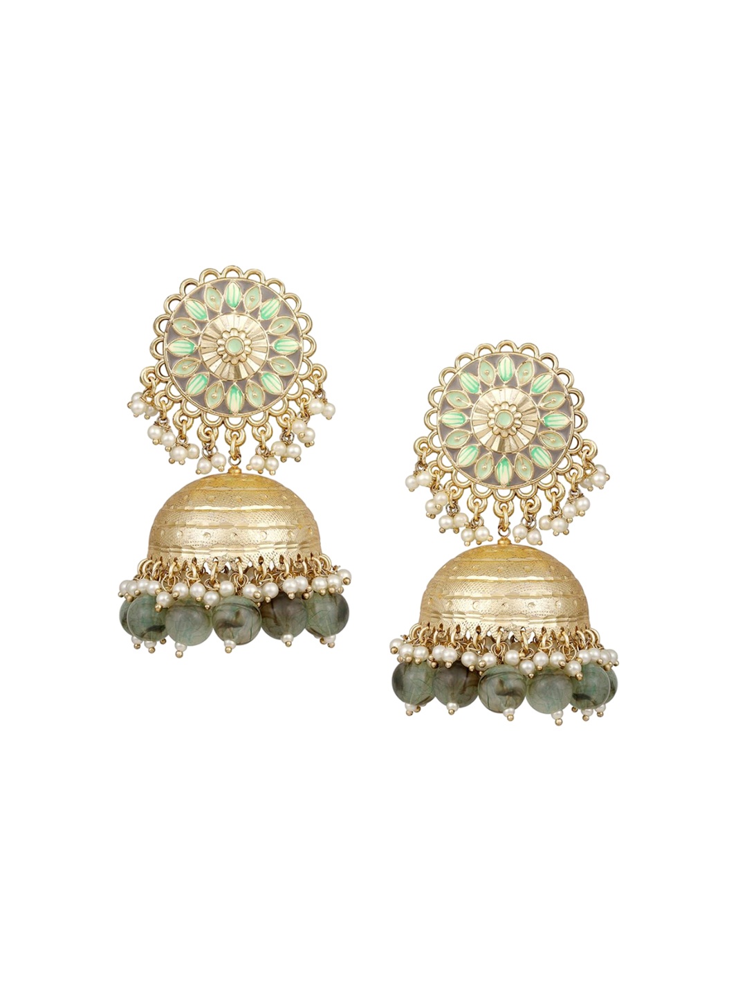 

BDIVA Contemporary Jhumkas Earrings, Gold