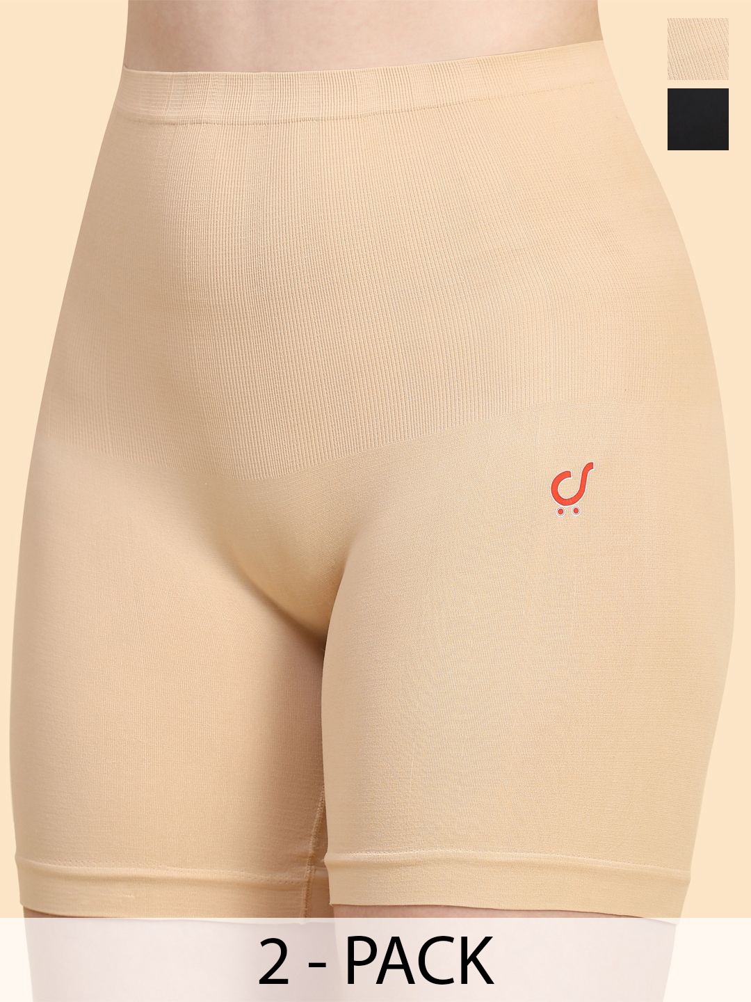 

Trendmalls Pack of 2 Seamless Tummy and Thigh Shaper Shapewear, Beige