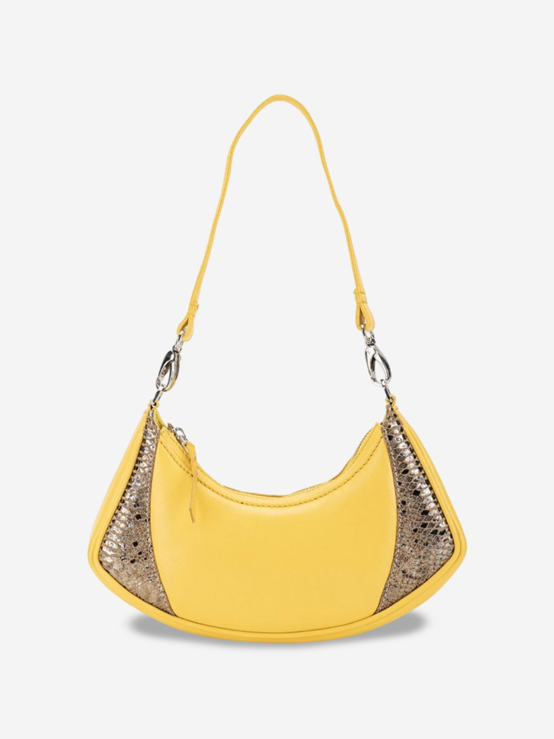 

Abelardo De Moda Leather Structured Hobo Bag with Tasselled, Yellow