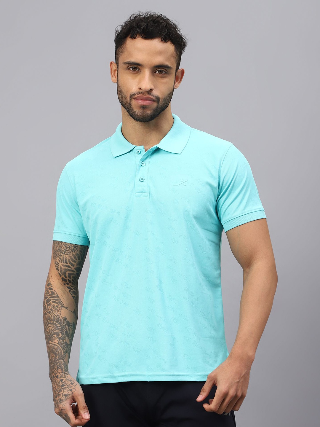 

VECTOR X Men Solid Polo Collar T-Shirt, Turquoise blue