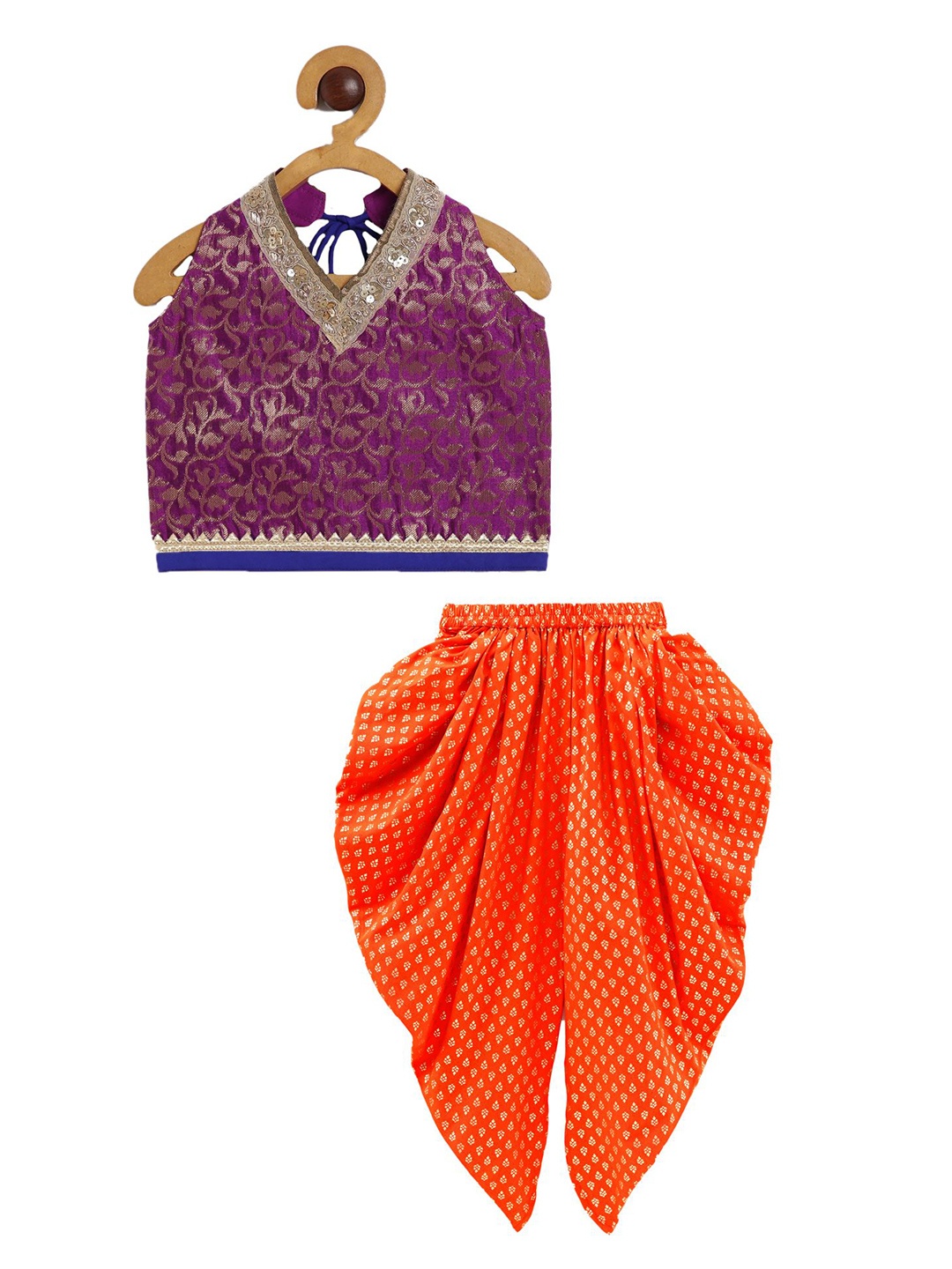 

Twisha Girls Top with Dhoti Pants, Magenta