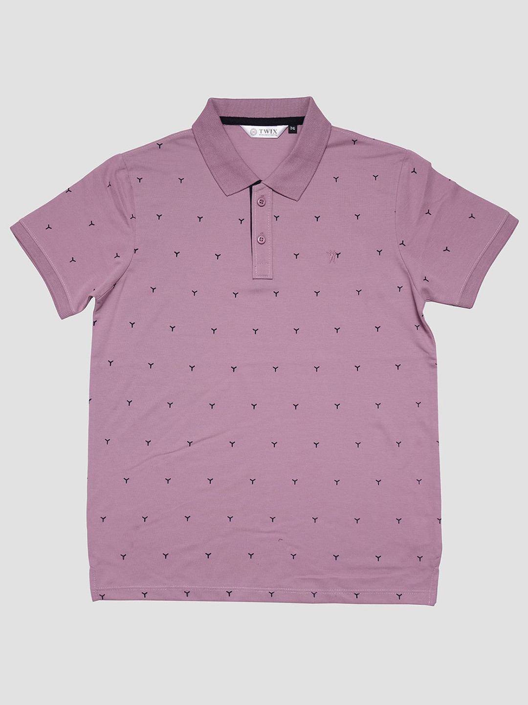 

TWIX Boys Abstract Printed Polo Collar Cotton T-Shirt, Lavender