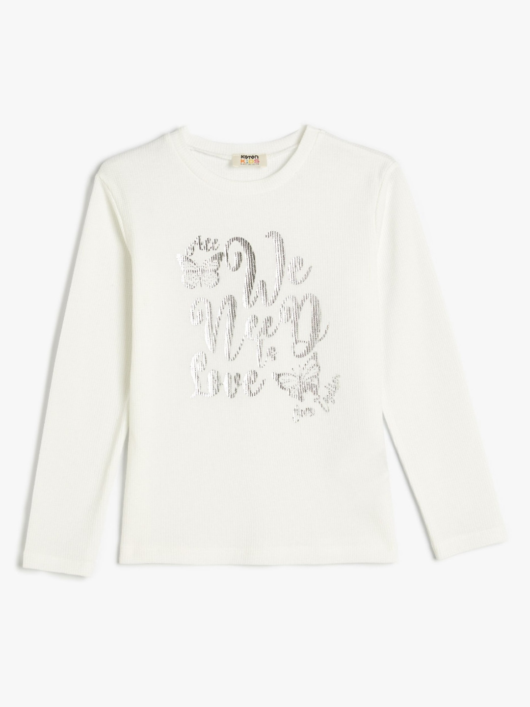 

Koton Girls Typography Printed Round Neck Cotton T-Shirt, White