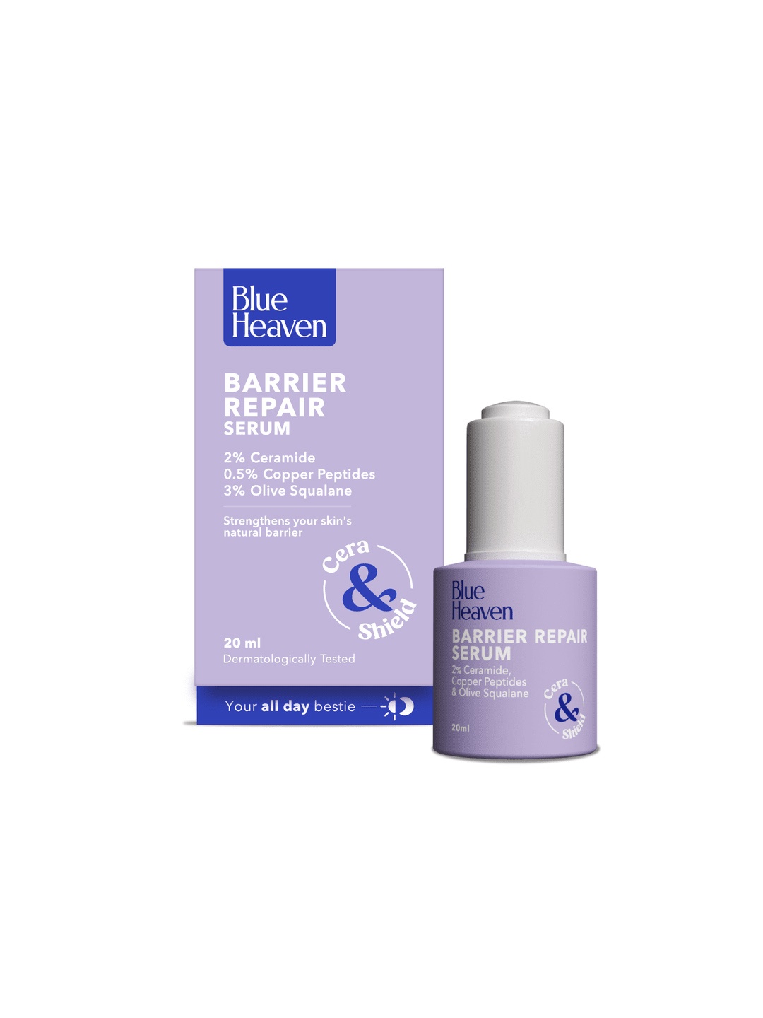 

Blue Heaven Barrier Repair Face Serum with 2% Ceramide & 3% Olive Squalane - 20 ml, Purple