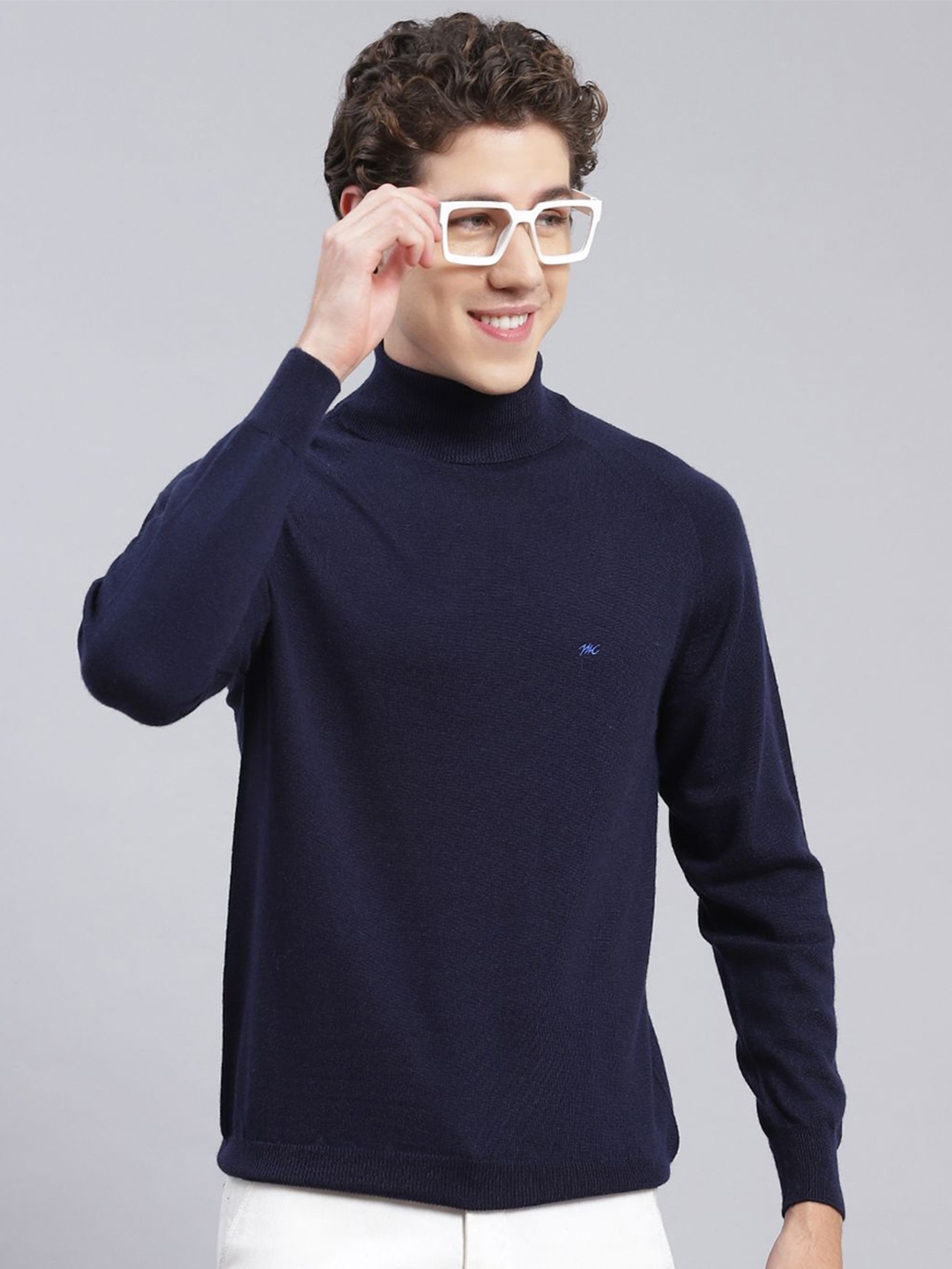 

Monte Carlo Men Woollen Pullover, Navy blue