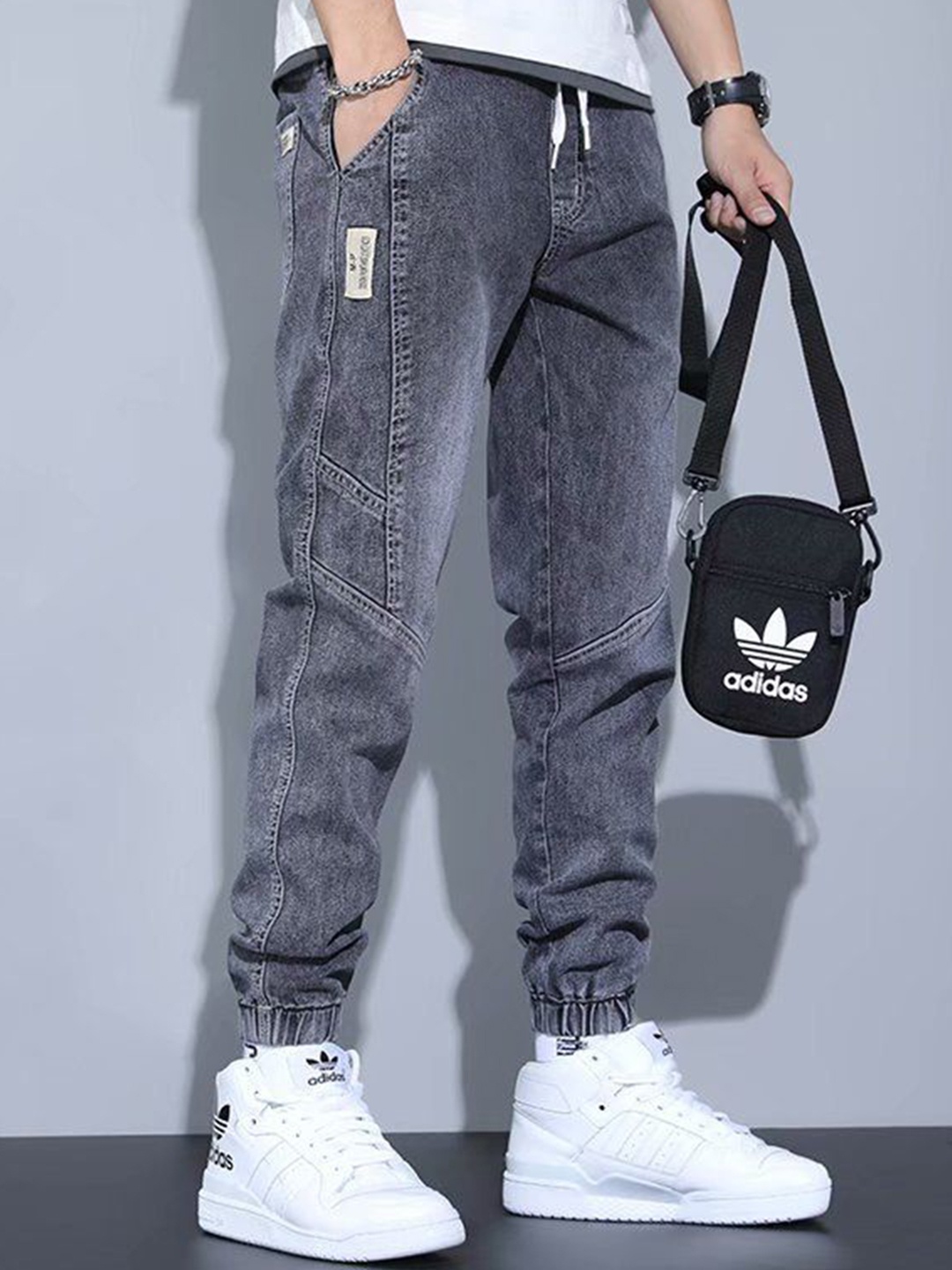 

StyleCast Men Jogger Cotton Heavy Fade Stretchable Jeans, Black