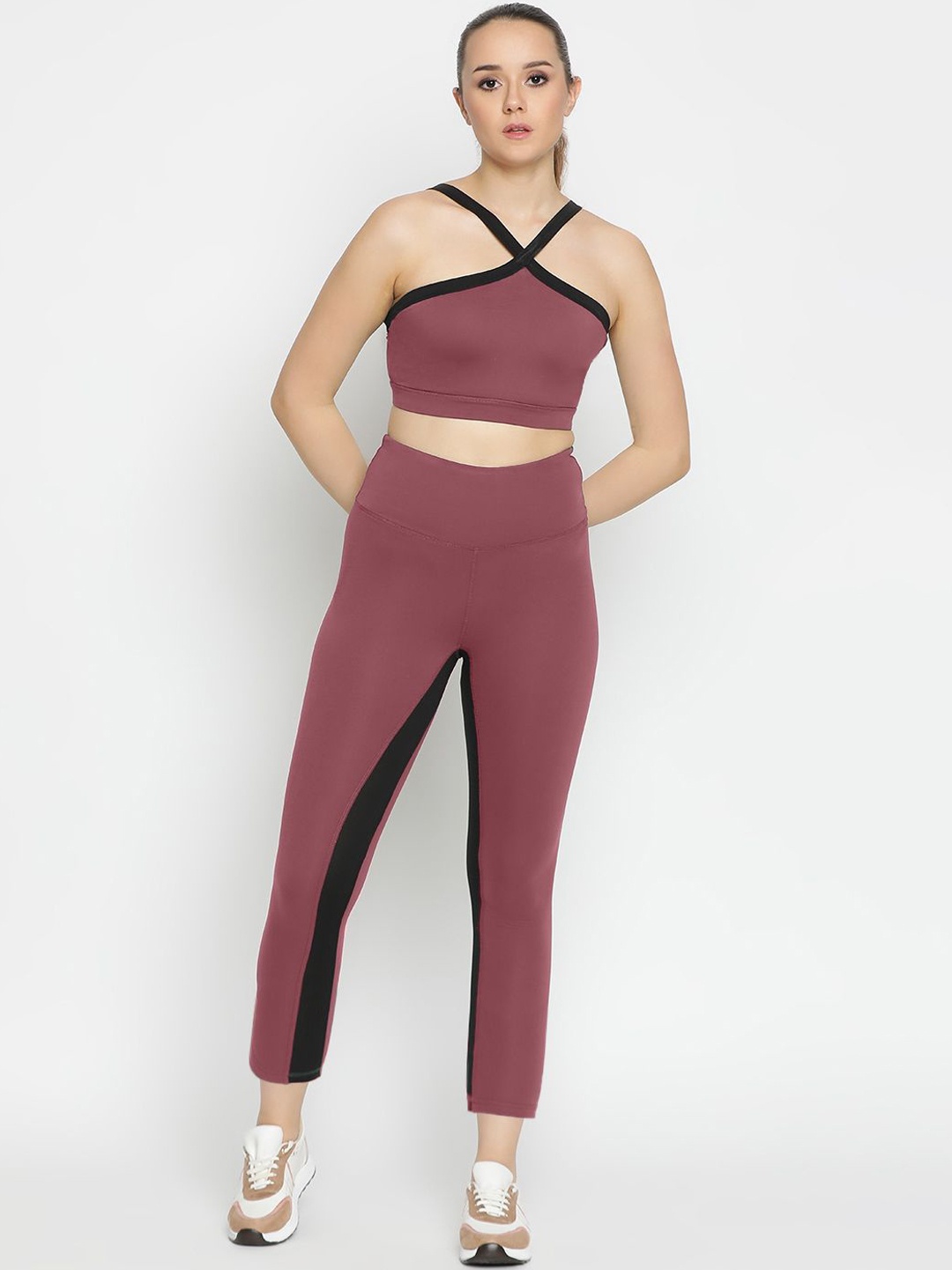 

Wearjukebox Halter Neck Top With Tights, Pink