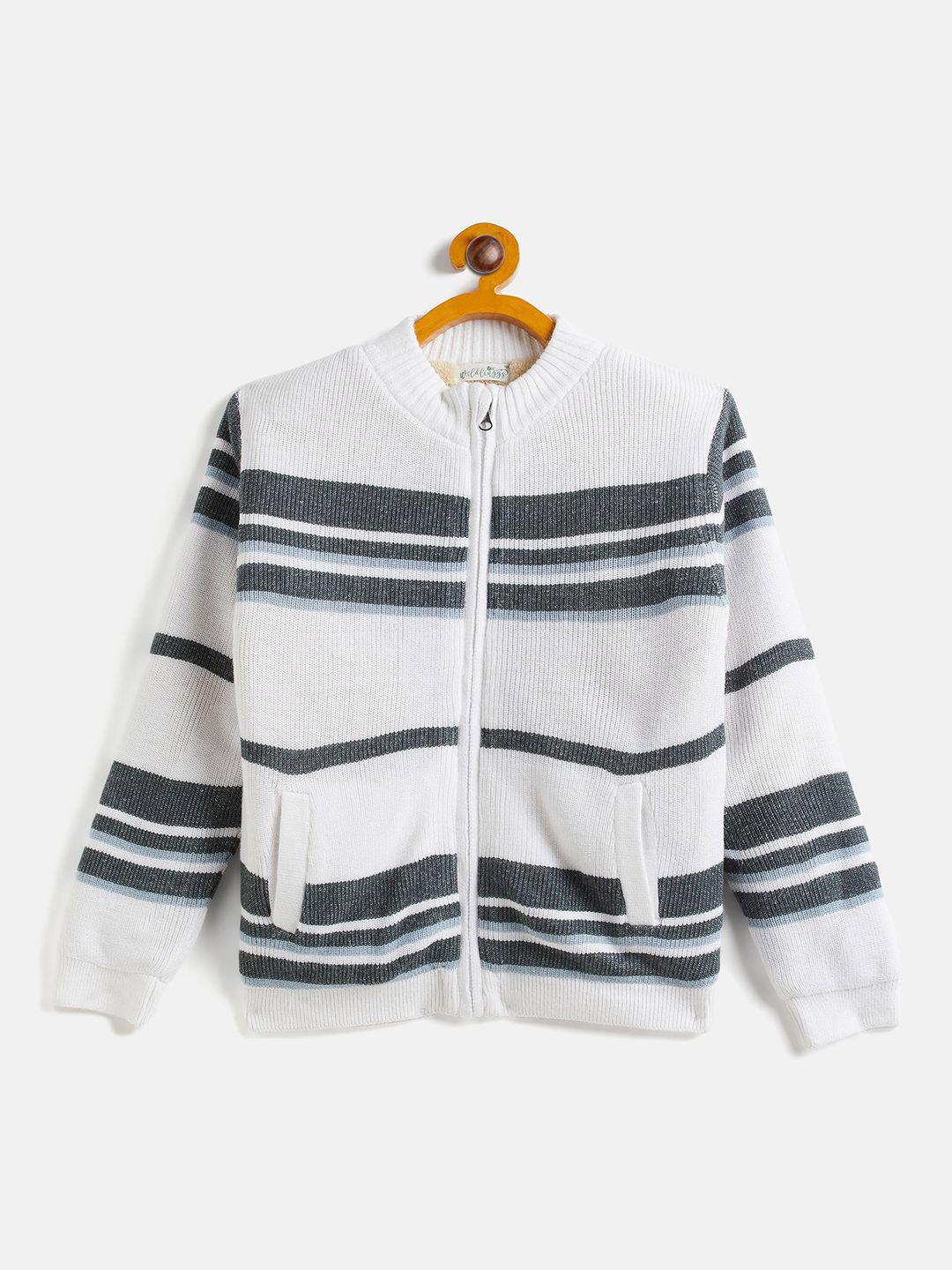 

JWAAQ Boys Striped Cardigan, Off white