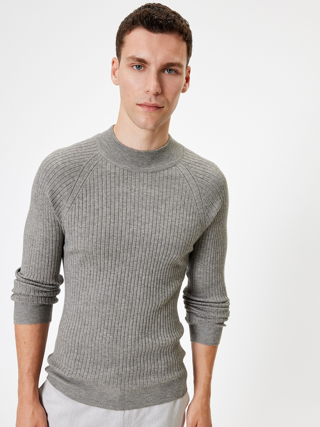 

Koton Men Striped Pullover, Grey