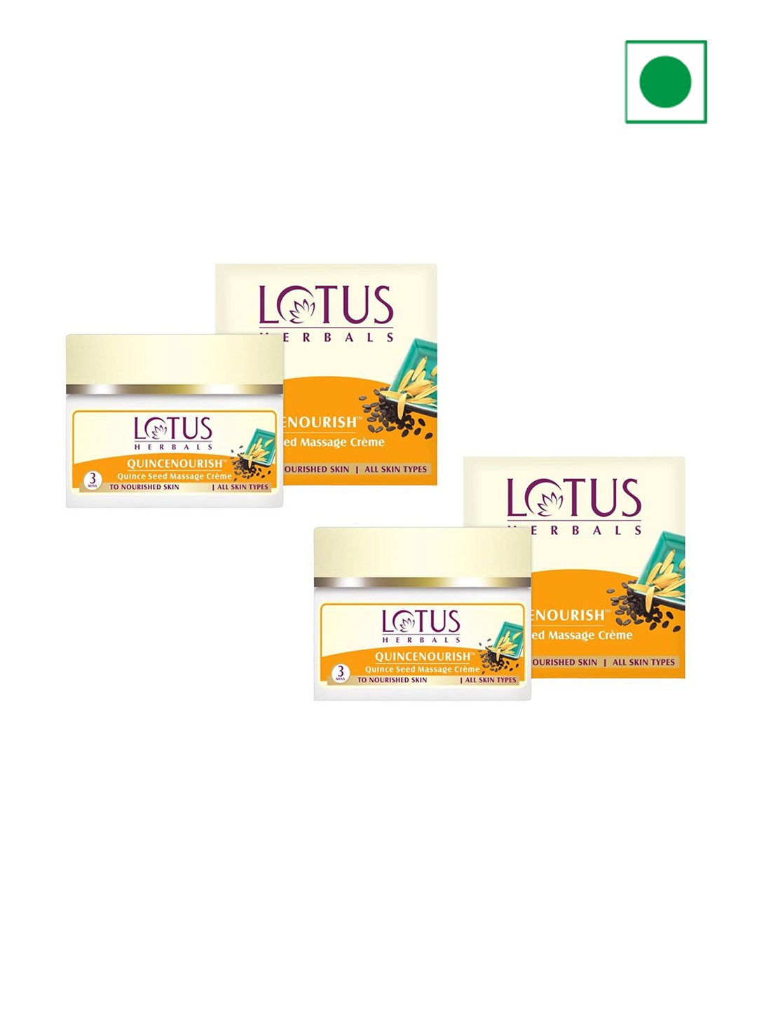 

Lotus Herbals Set Of 2 Quincenourish Quince Seed Massage Cream- 50 g Each